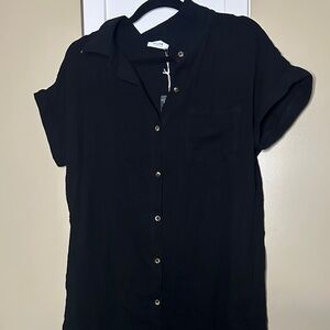 Black Button-Up Shirt/Dress